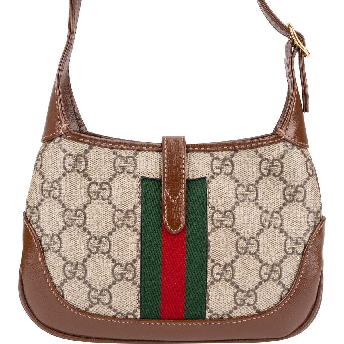 Gucci Monogram GG Supreme Canvas Jackie 1961 Web Mini Crossbody Bag