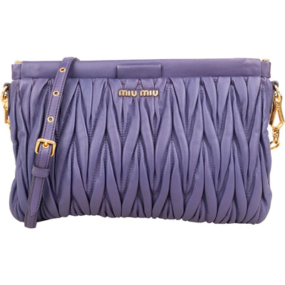 Miu Miu Matelassé Nappa Leather Clutch Crossbody Bag