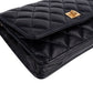 Chanel Quilted Crinkled Navy Lambskin 2.55 Reissue Wallet On Chain Crossbody Bag