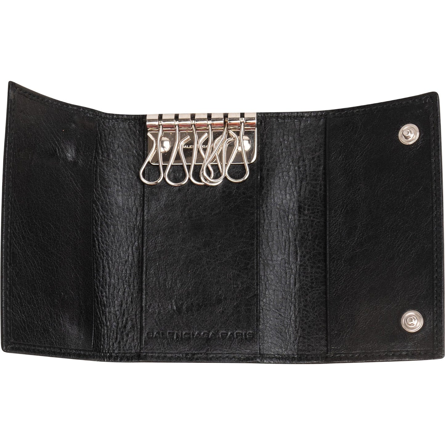Balenciaga Black Leather Classic Key Holder