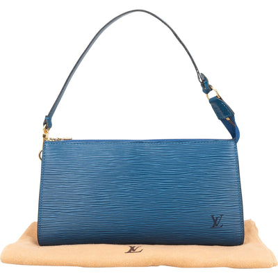 Louis Vuitton Blue Epi Leather Pochette Accessoires Handbag