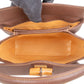 Gucci Brown Leather Bamboo Lock Top Handle Handbag