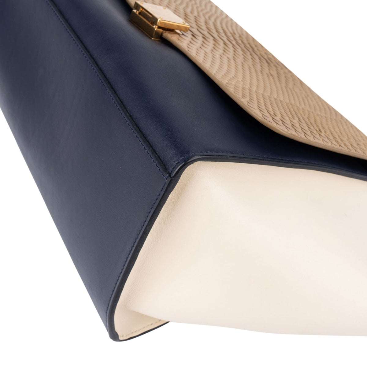 Céline Python Leather Tricolor Trapeze Handbag