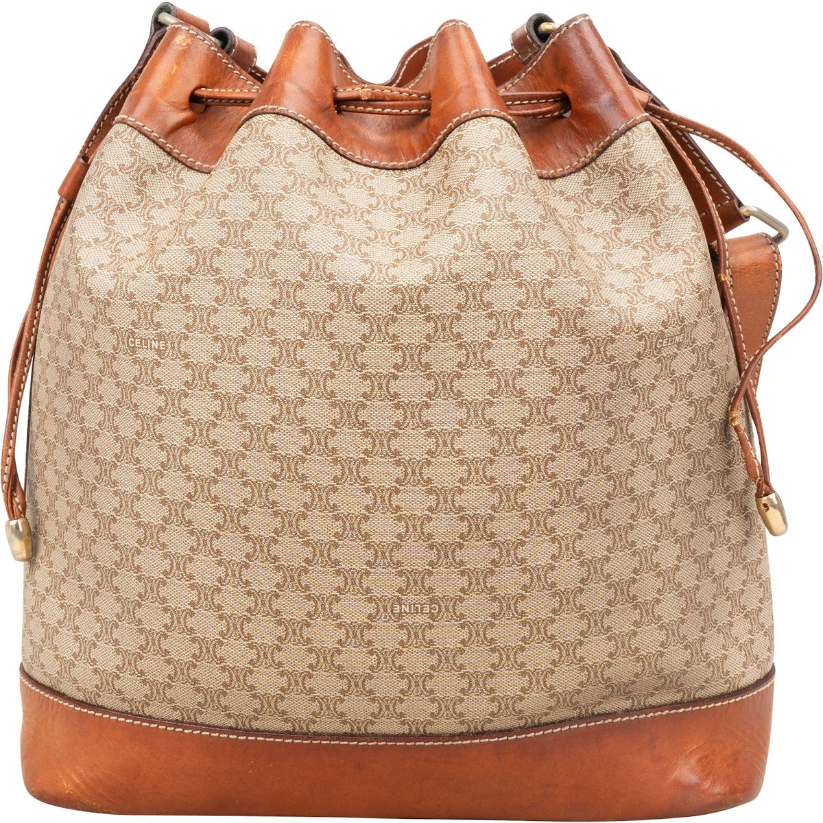 Celine Macadam Monogram Drawstring Bucket Shoulder Bag