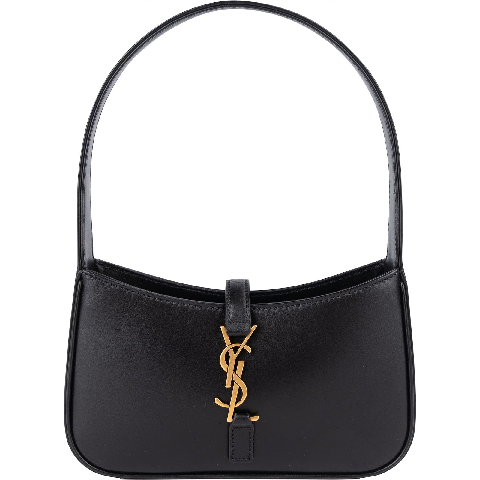 Saint Laurent Black Leather 5 à 7 Mini Hobo Handbag