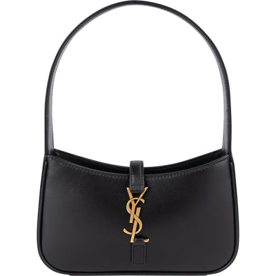 Saint Laurent Black Leather 5 à 7 Mini Hobo Handbag