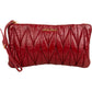 Miu Miu Matelassé Nappa Wristlet Pouch Clutch aus Lackleder – Vorderansicht