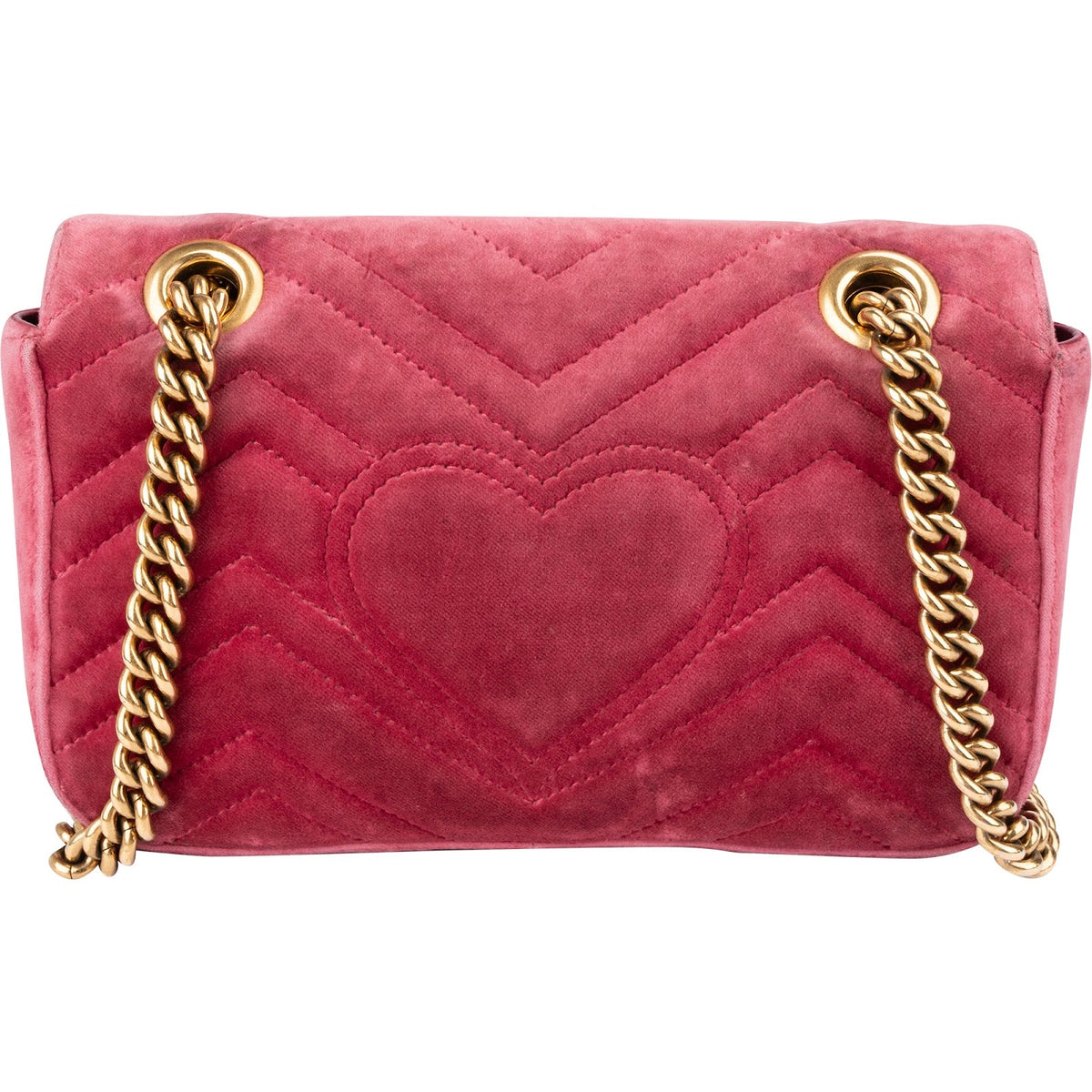 Gucci Matelassé Velvet GG Marmont Small Crossbody Bag