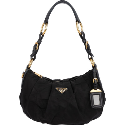 Prada Tessuto Gaufre Ring Triangle Hobo Shoulder Bag