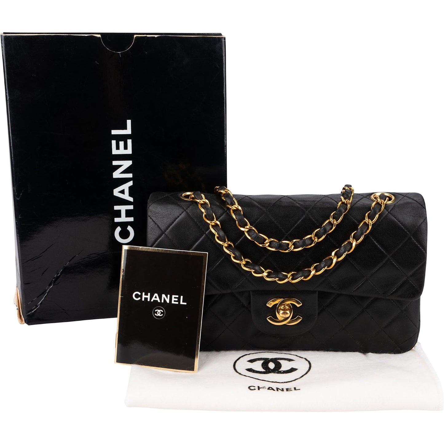 Chanel Quilted Lambskin 24K Gold Small Double Flap Shoulder Bag