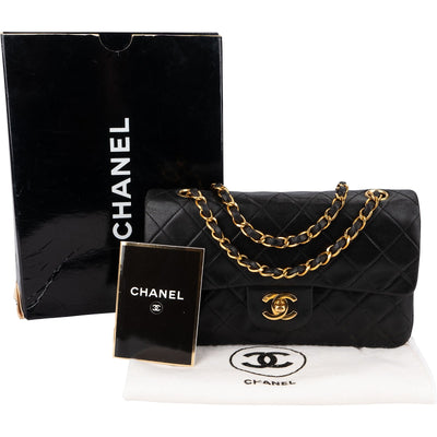 Chanel Quilted Lambskin 24K Gold Small Double Flap Shoulder Bag
