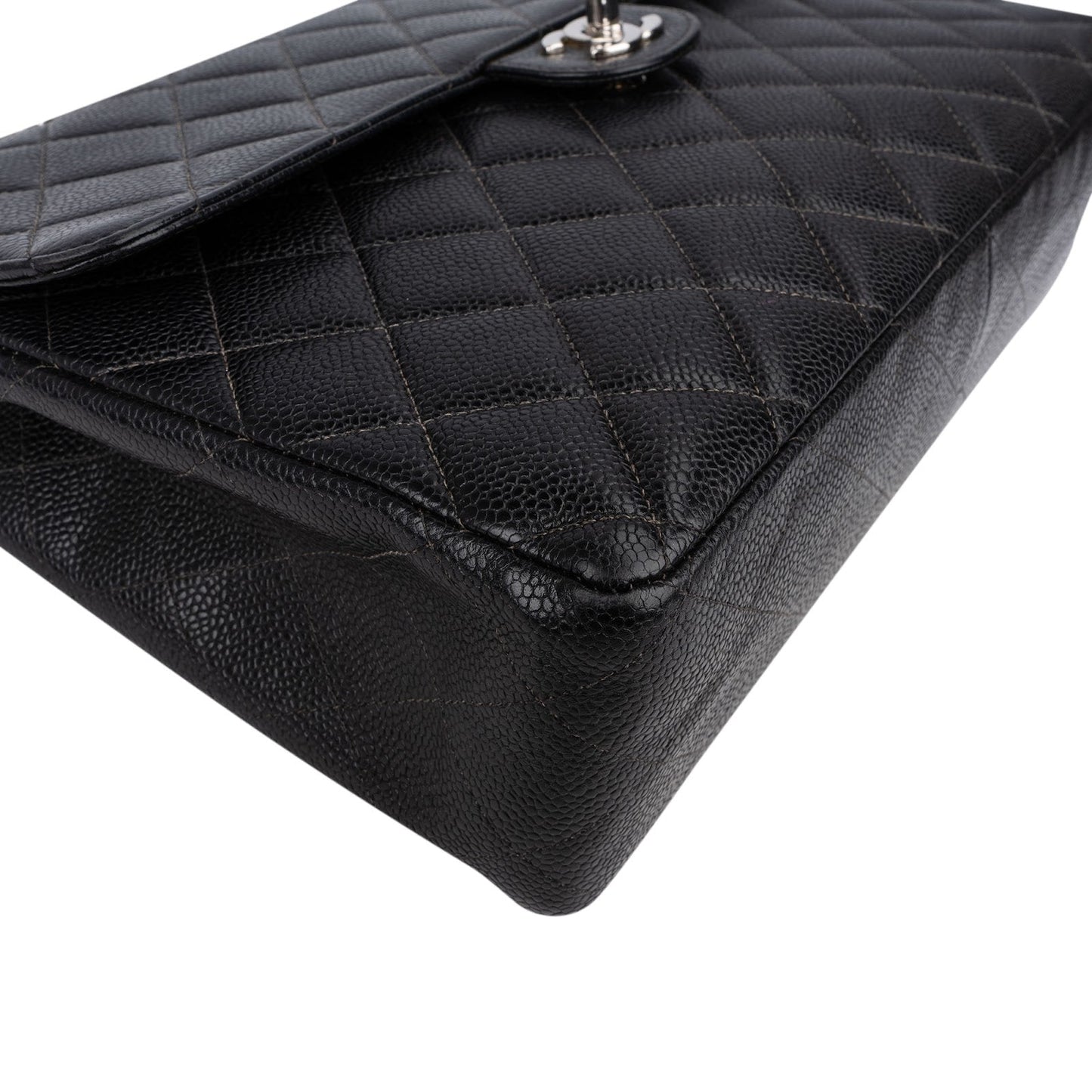 Chanel Quilted Caviar Leather Jumbo Single Flap Crossbody Bag
