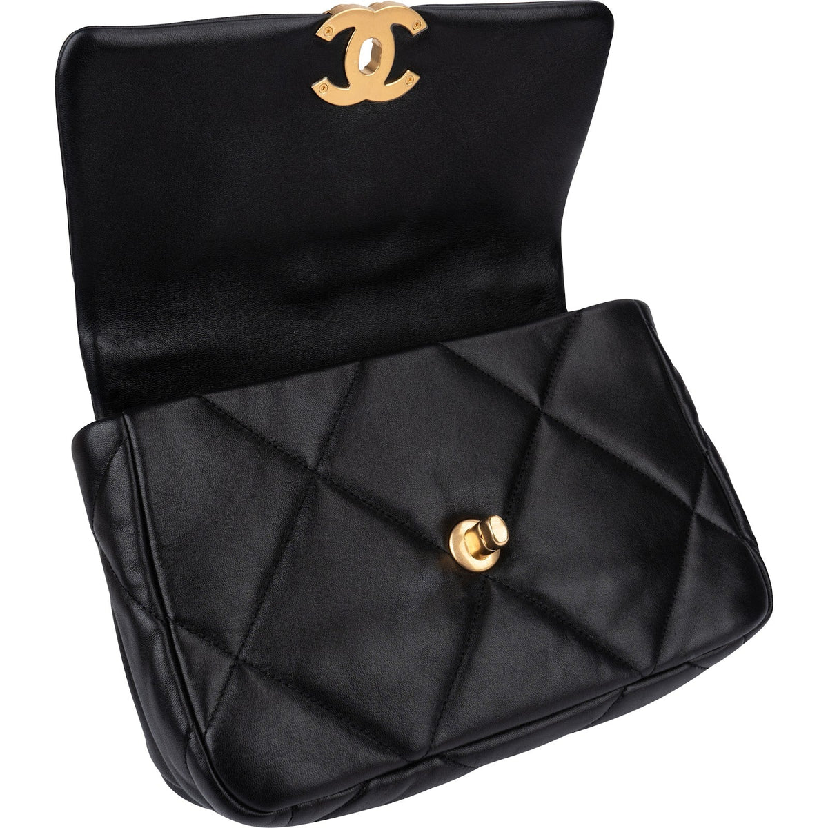 Chanel 19 Quilted Lambskin Medium Single Flap Crossbody Handbag