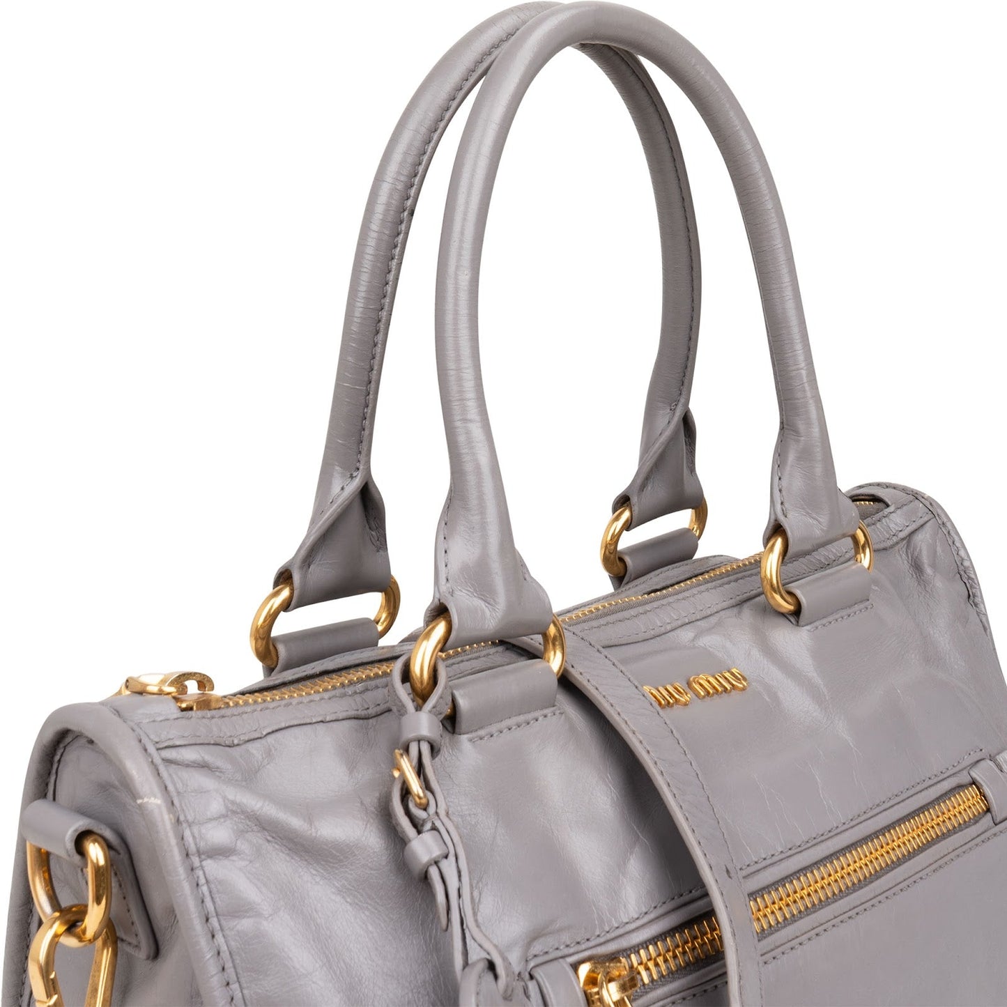 Miu Miu Lilac Vitello Shine Satchel Handbag