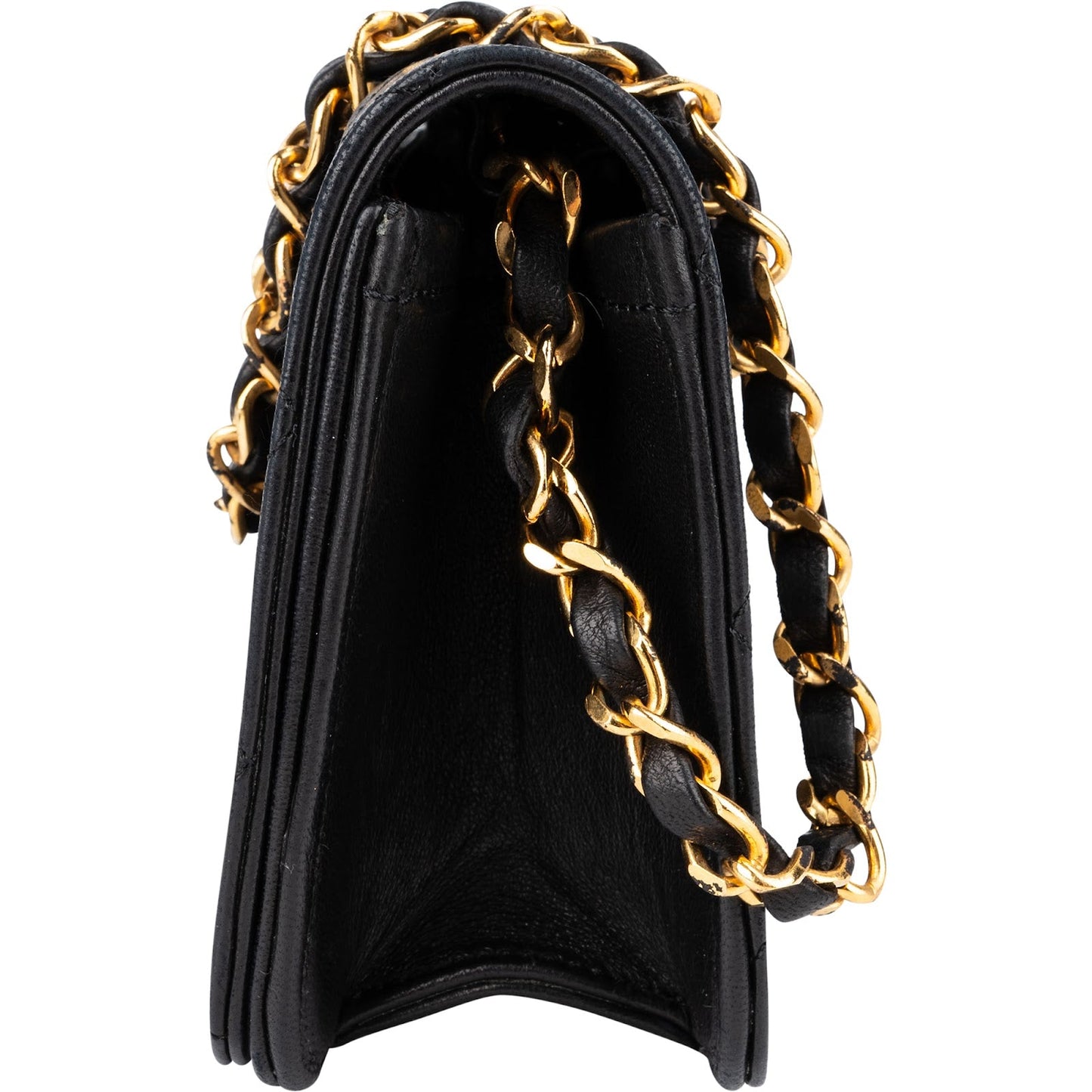 Chanel Quilted Lambskin 24K Gold Single Flap Shoulder Bag