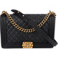Chanel Quilted Caviar Leather Boy Single Flap Crossbody Bag