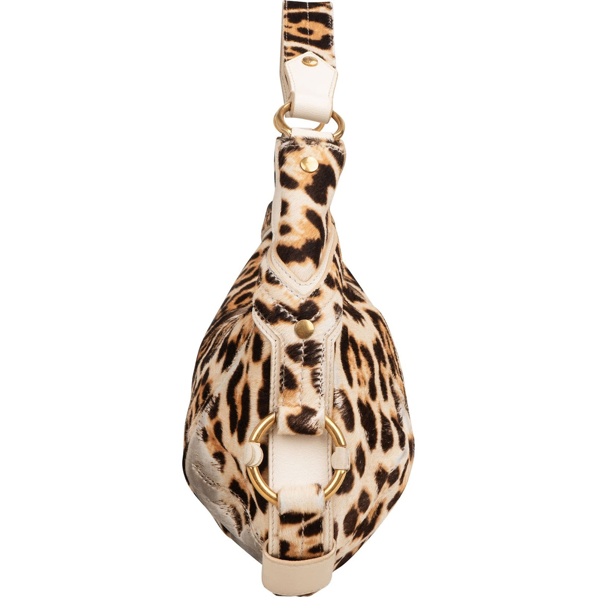 Yves Sant Laurent Pony Hair Leopard Print Hobo Shoulder Bag