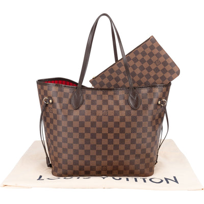 Louis Vuitton Monogram Damier Ebene Canvas Neverfull MM Shoulder Bag