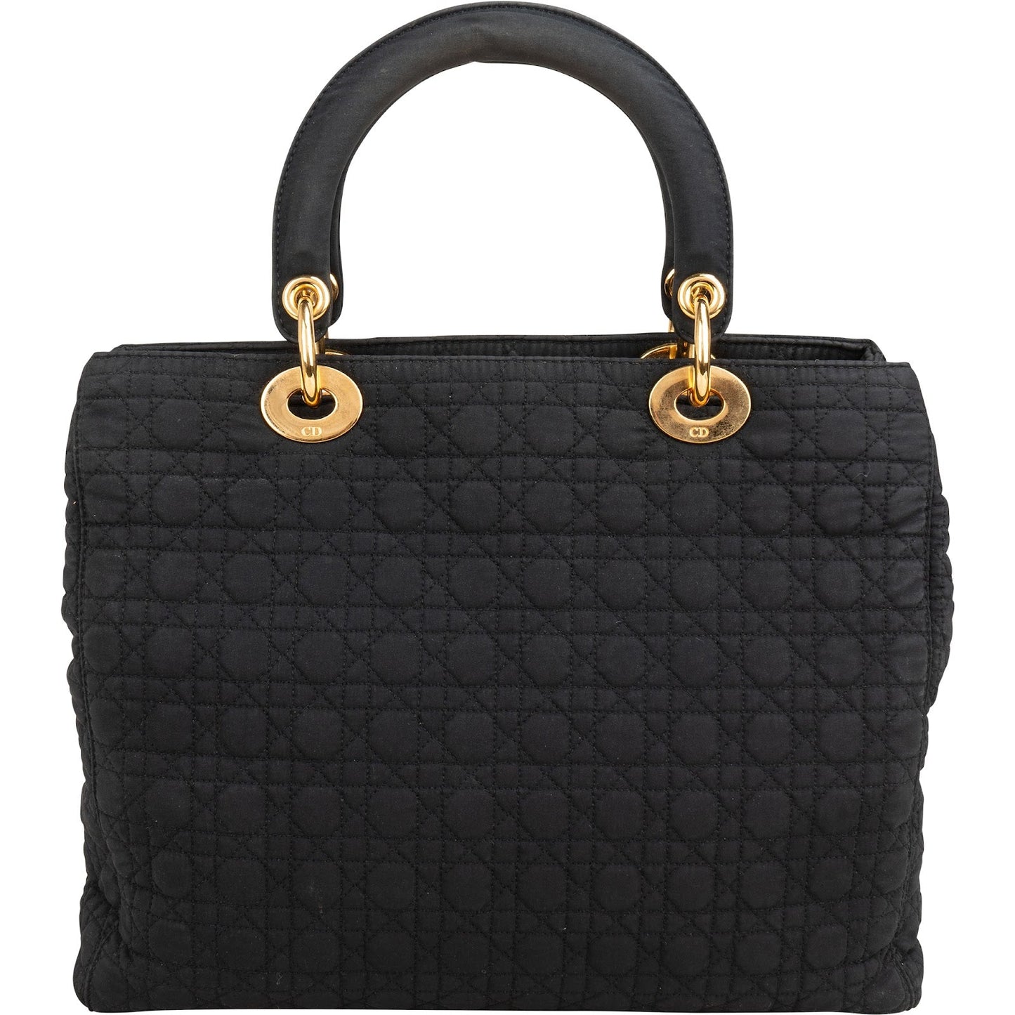 Christian Dior Quilted Nylon Medium Lady Dior Handbag