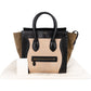 Céline Suede Tricolor Leather Luggage Handbag