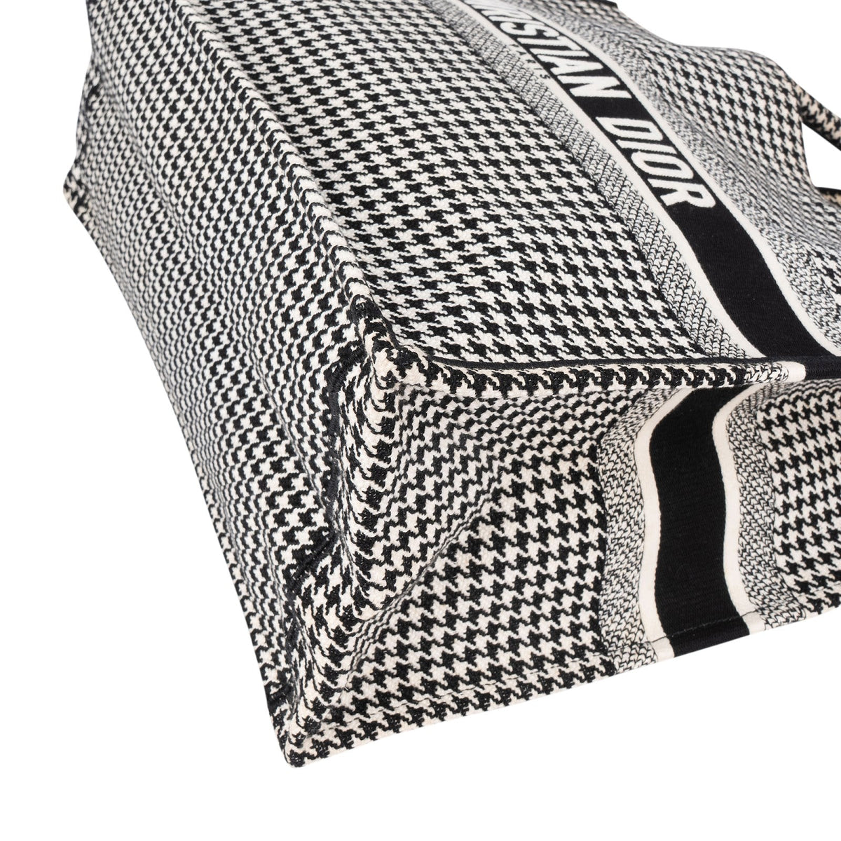Christian Dior Houndstooth Monogram Canvas Book Tote Handbag
