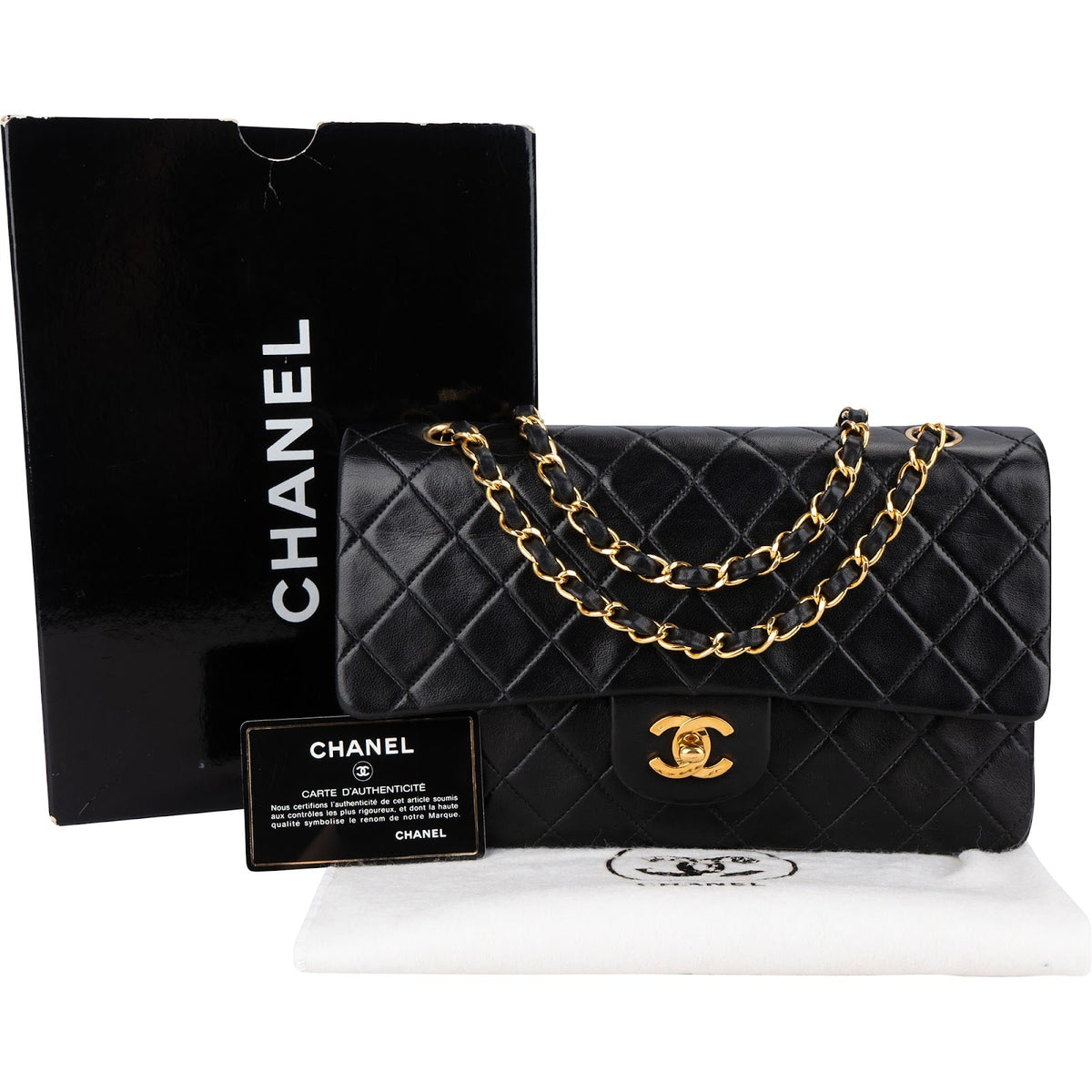 Chanel Quilted Lambskin 24K Gold Medium Double Flap Shoulder Bag