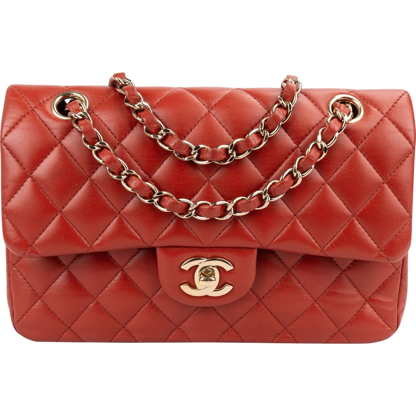 Chanel Quilted Lambskin Small Double Flap Shoulder Bag
