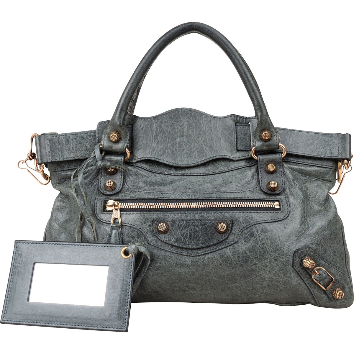 Balenciaga Dark Green Leather Classic City Handbag