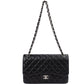Chanel Quilted Caviar Leather Palladium Jumbo Double Flap Crossbody Bag