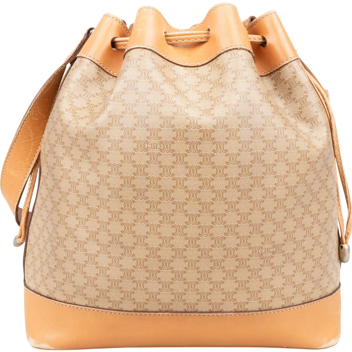 Céline Macadam Monogram Bucket Drawstring Shoulder Bag