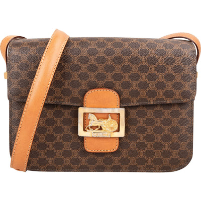 Celine Monogram Macadam Horse Triomphe Crossbody Bag