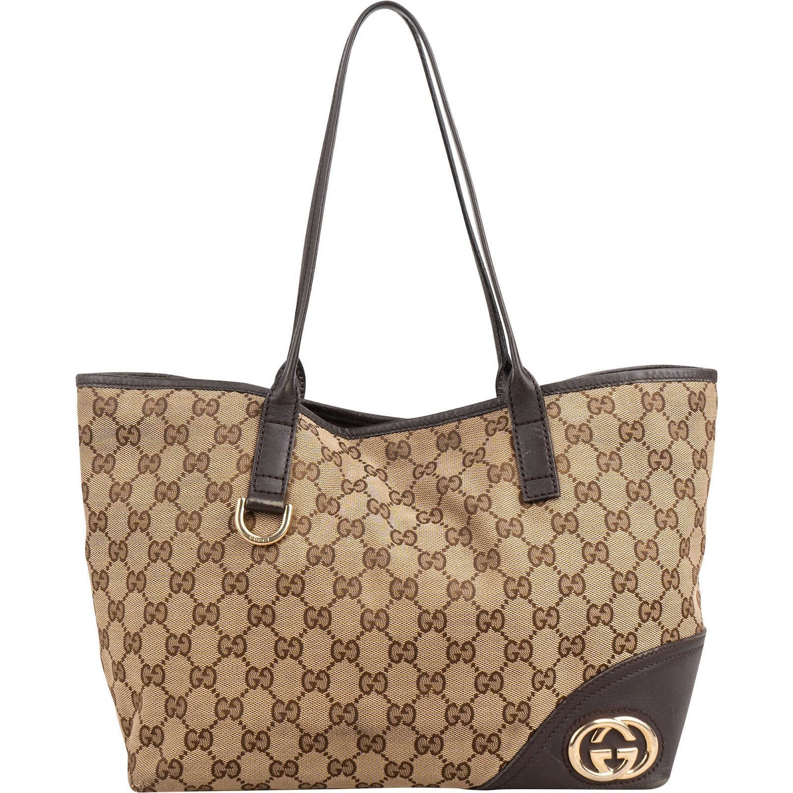 Gucci Monogram GG Canvas Abbey Interlocking G Tote Shoulder Bag
