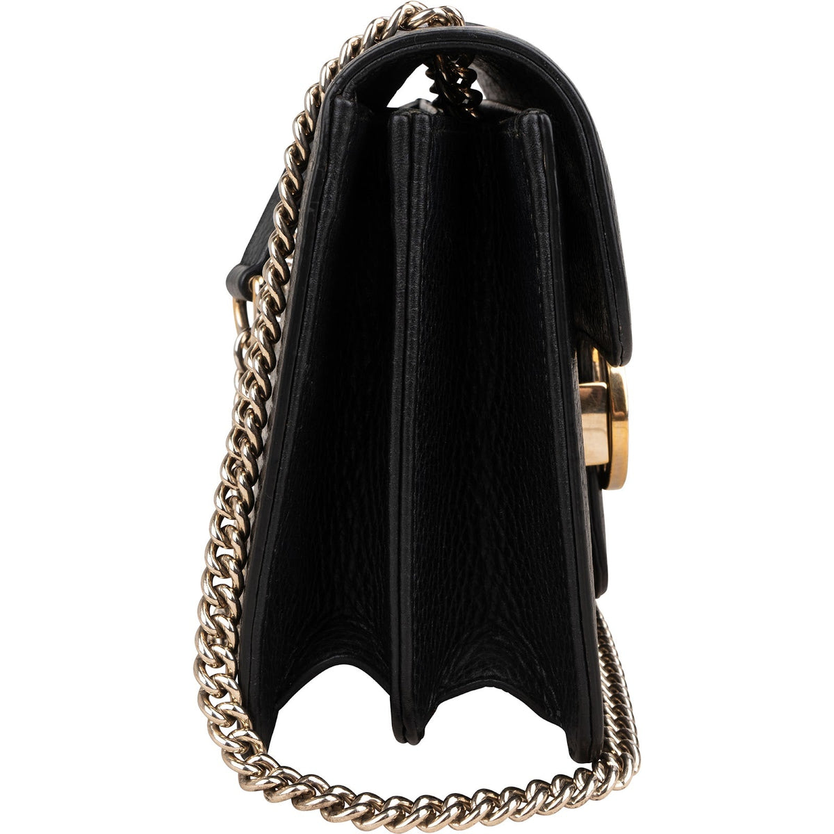 Gucci Black Leather Interlocking GG Crossbody Bag