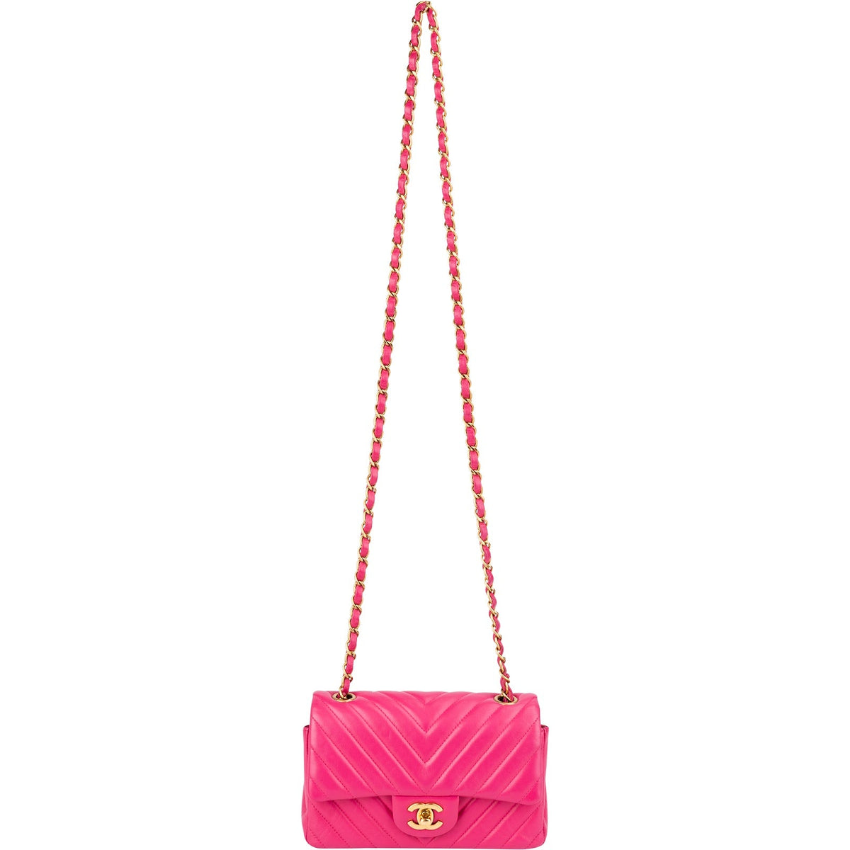 Chanel Quilted Chevron Lambskin Small Single Flap Crossbody Bag