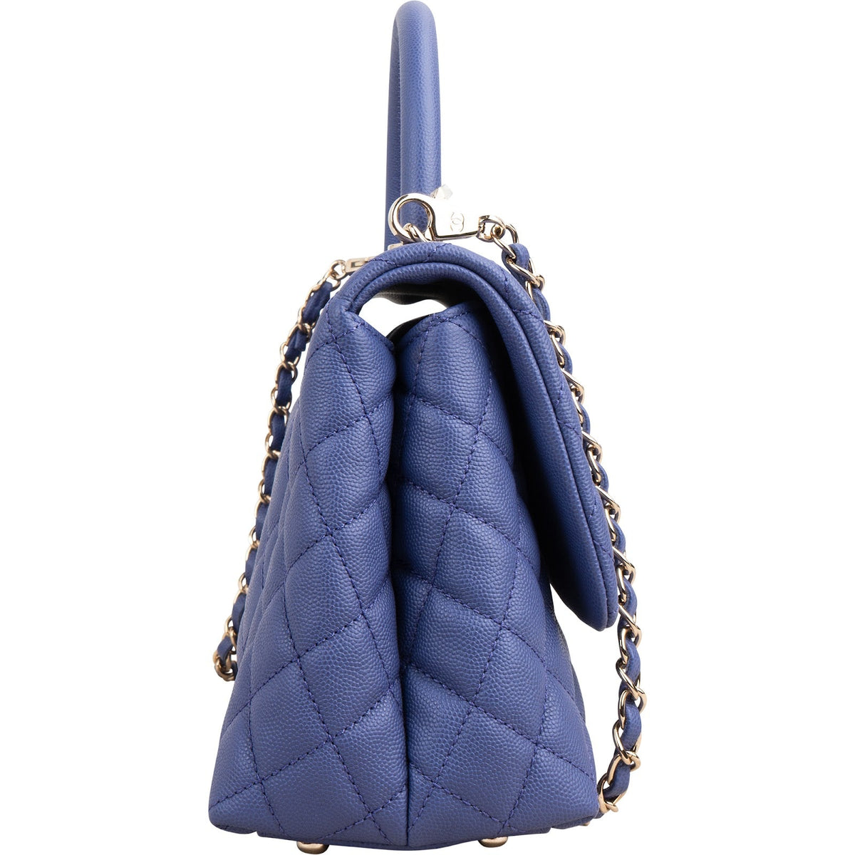 Chanel Quilted Caviar Leather Coco Handle Single Flap Handbag