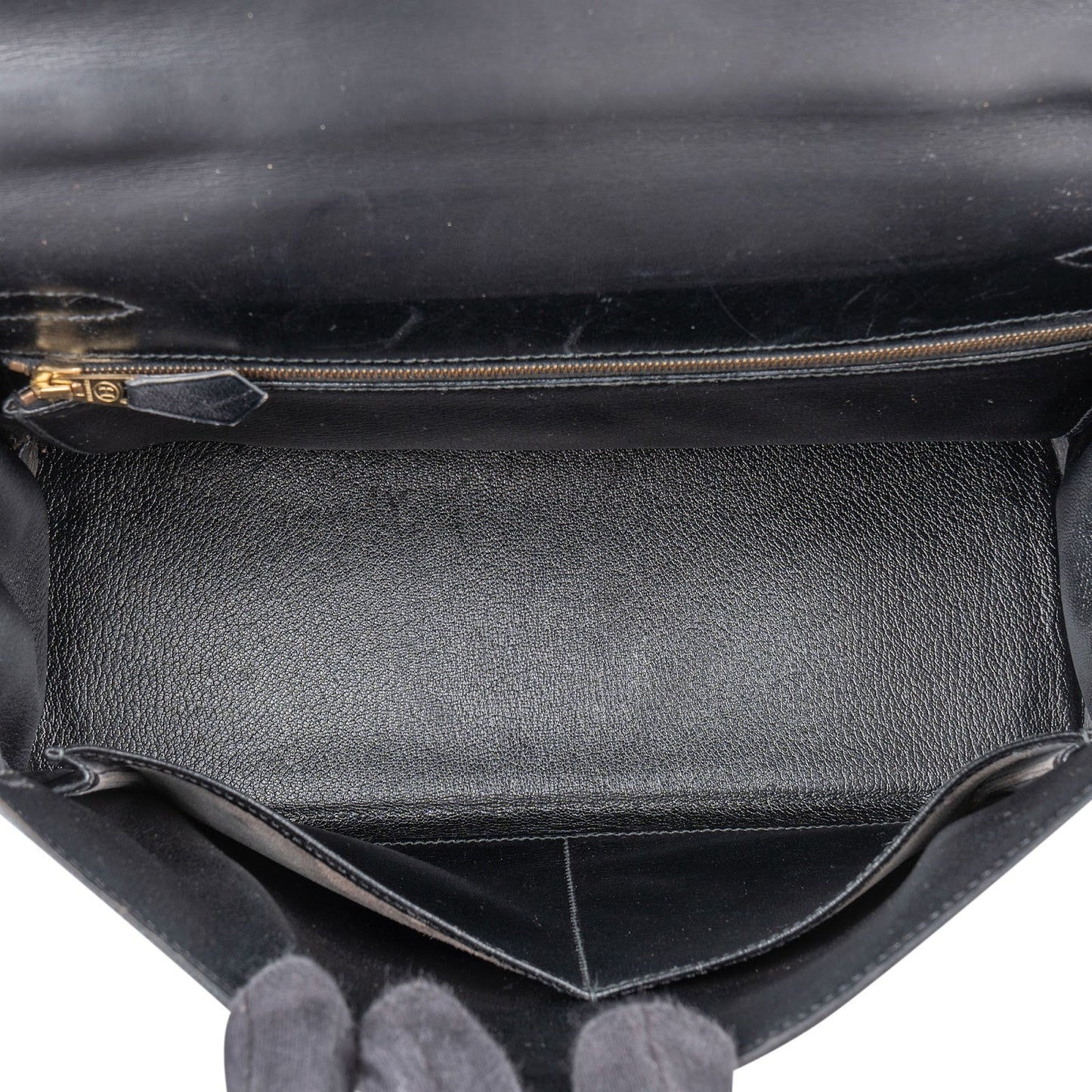 Hermès Noir Box Calf Leather Kelly 32 Handbag