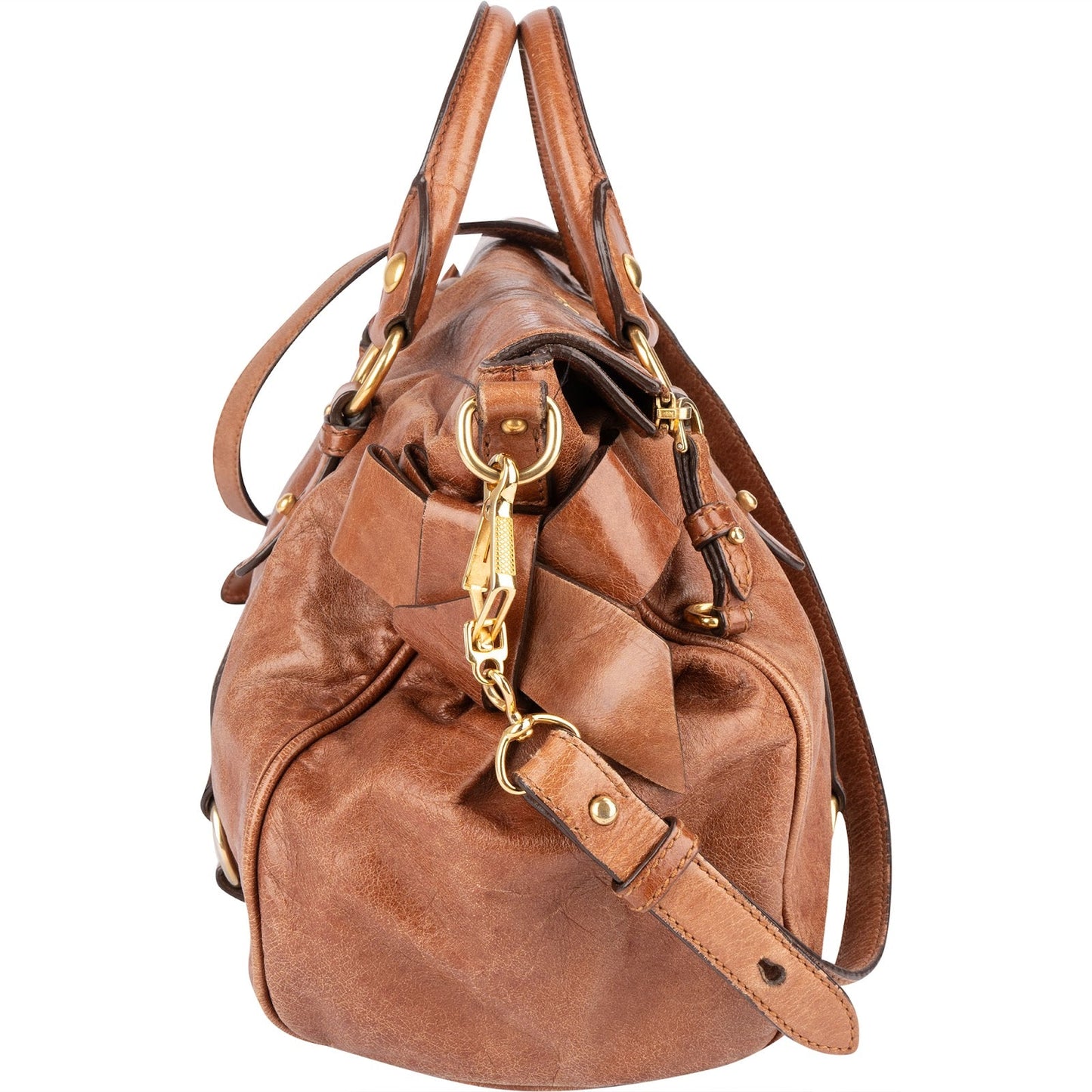 Miu Miu Vitello Lux Bow Handbag