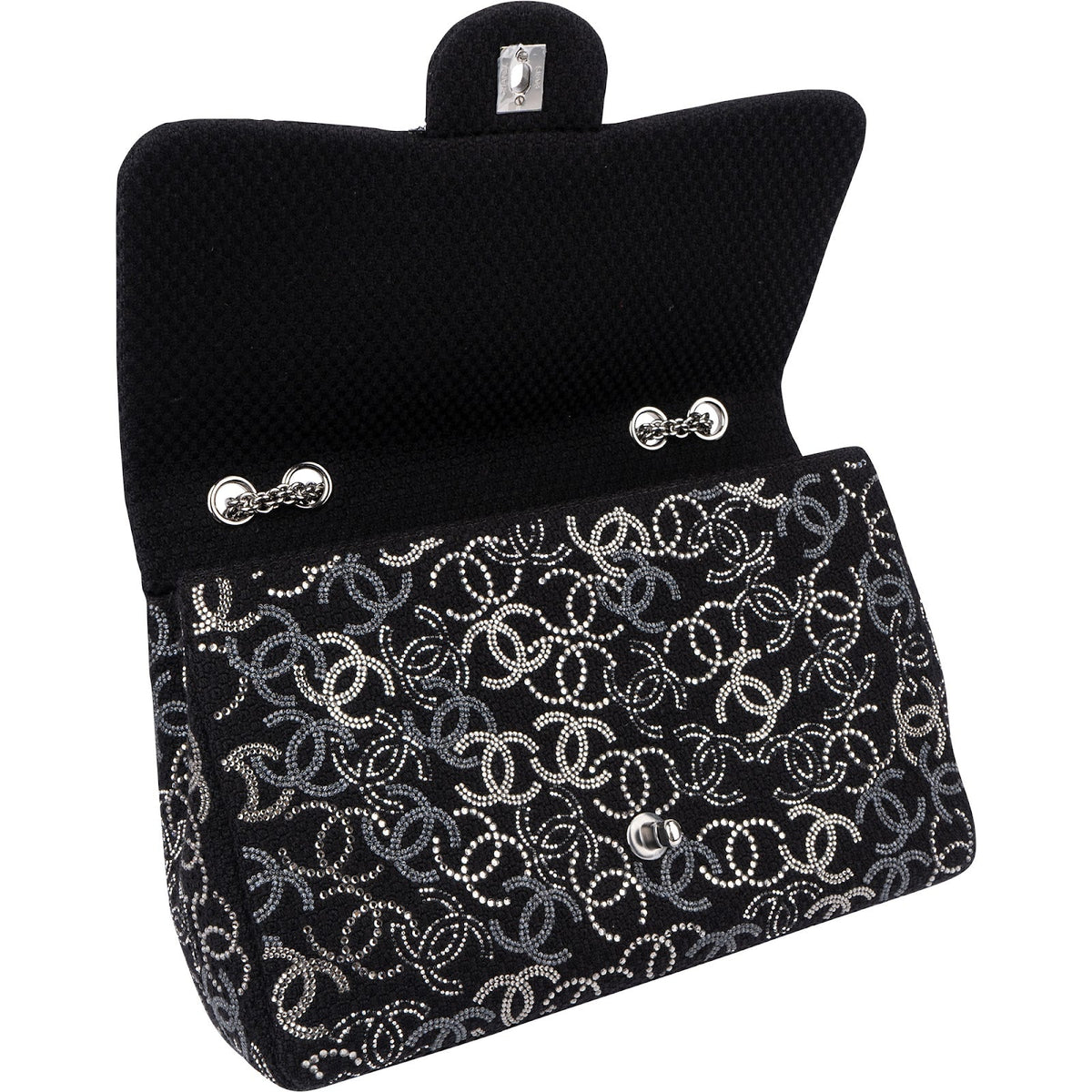 Chanel Sequin CC Jumbo Double Flap aus Tweed – Ansicht 12