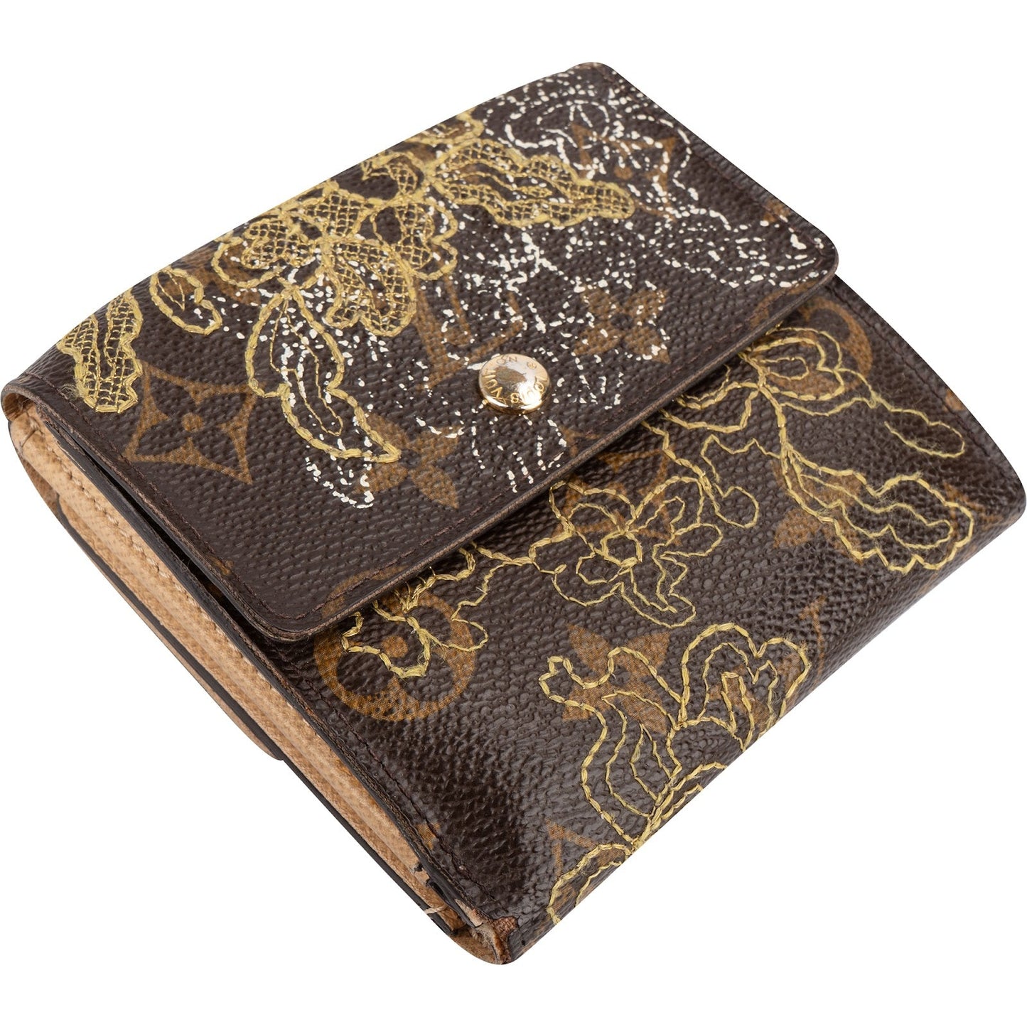 Louis Vuitton Canvas Monogram Stitched Dentelle Ludlow Elise Wallet