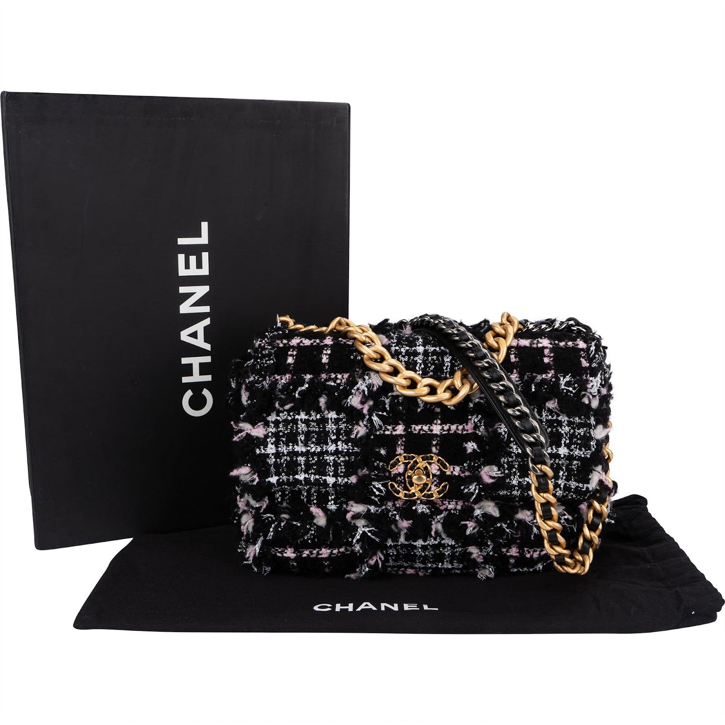 Chanel 19 Tweed Single Flap Crossbody Bag