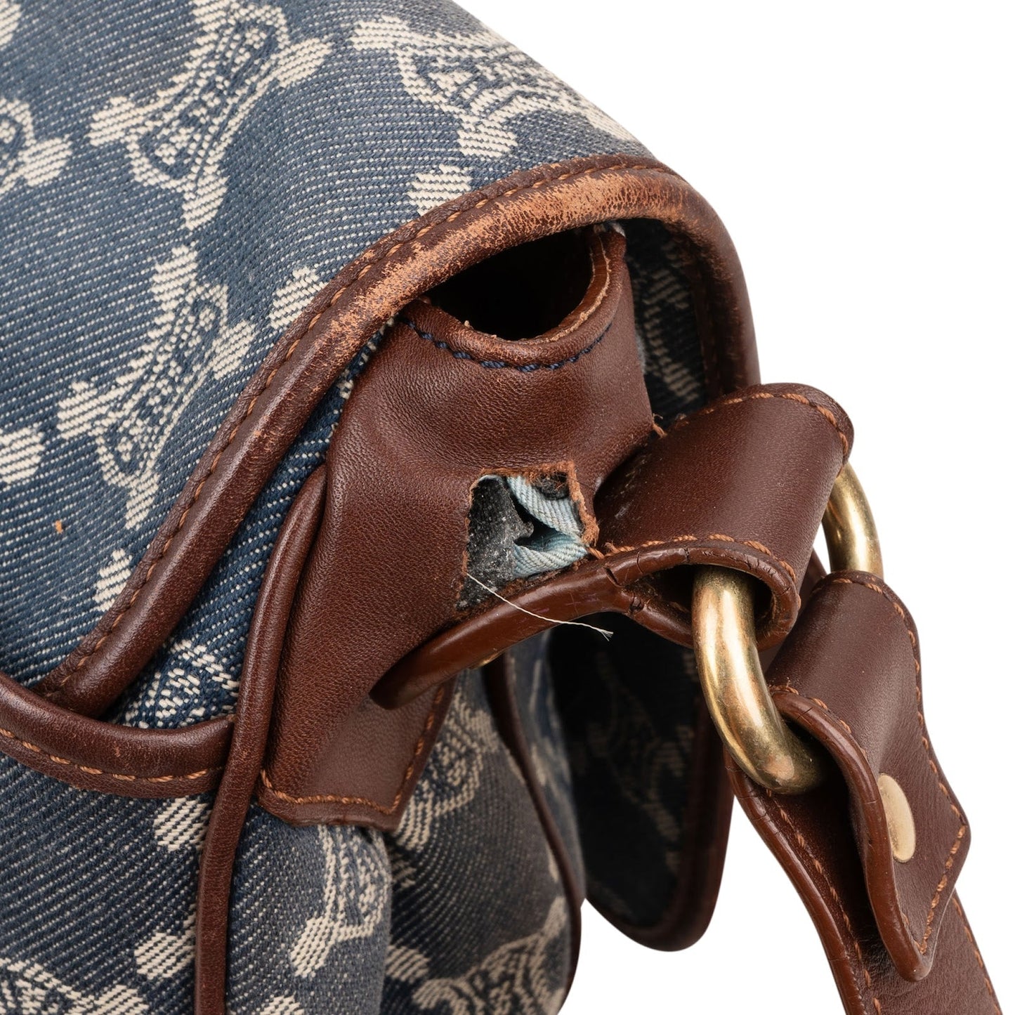 Celine Monogram Macadam Denim Messenger Crossbody Bag