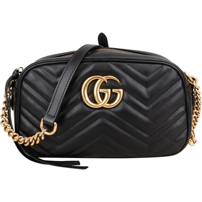 Gucci Chevron Leather GG Marmont Camera Crossbody Bag