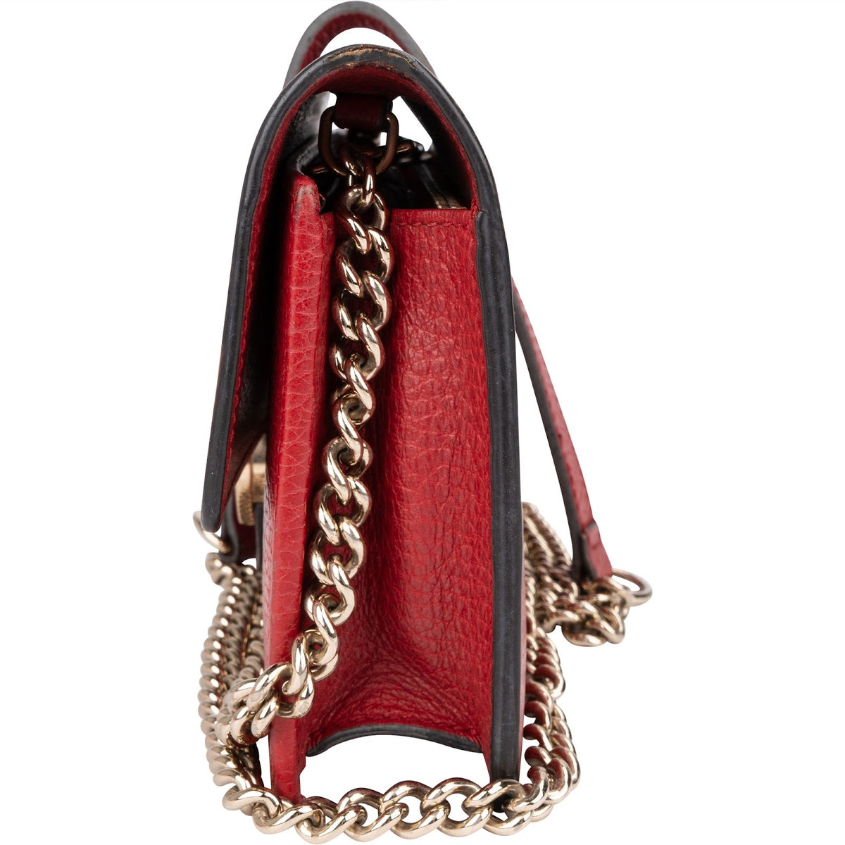 Gucci Interlocking GG Wallet On Chain aus genarbtem Leder – Ansicht 5