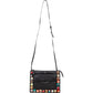 Fendi Black Leather Rainbow Studded Crossbody Bag