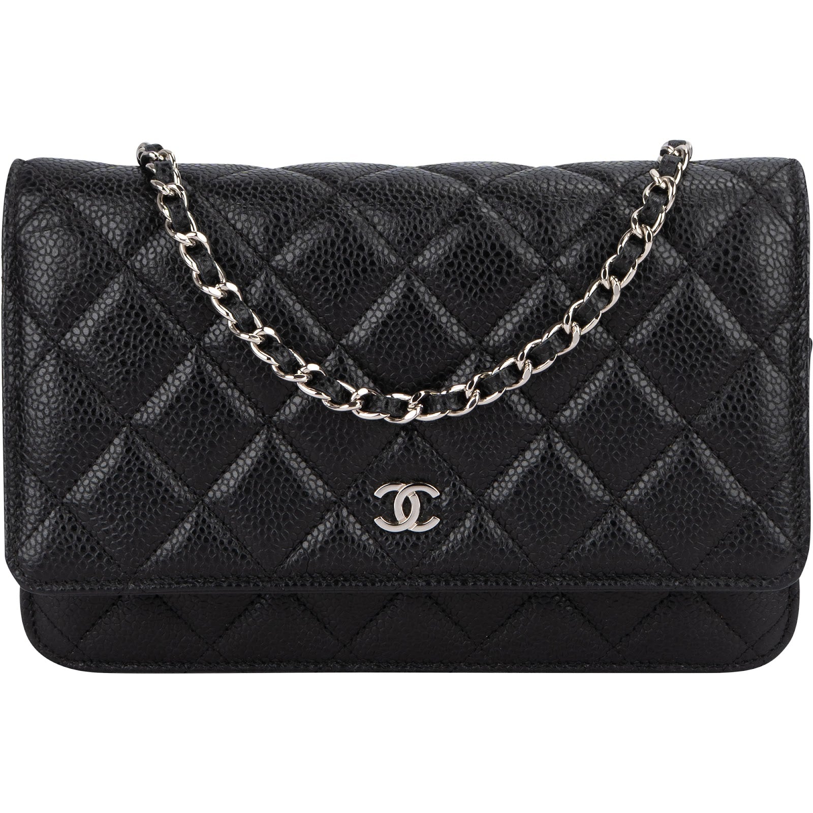 Chanel Quilted Caviar Leather Wallet on Chain Crossbody Bag