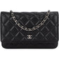 Chanel Quilted Caviar Leather Wallet on Chain Crossbody Bag
