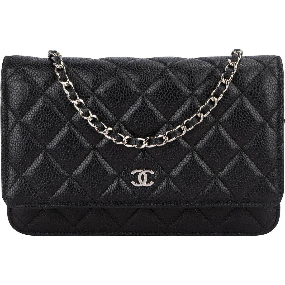 Chanel Quilted Caviar Leather Wallet on Chain Crossbody Bag