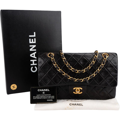 Chanel Quilted Lambskin 24K Gold Medium Double Flap Shoulder Bag