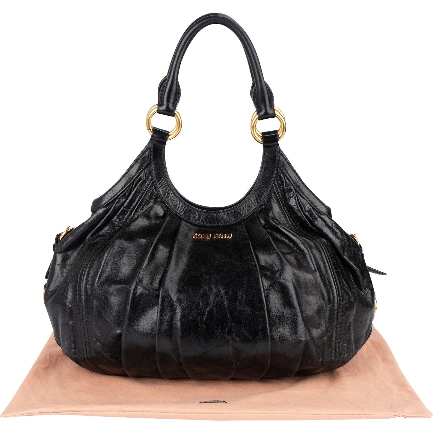 Miu Miu Vitello Lux Hobo Shoulder Bag