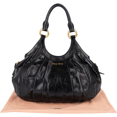 Miu Miu Vitello Lux Hobo Shoulder Bag